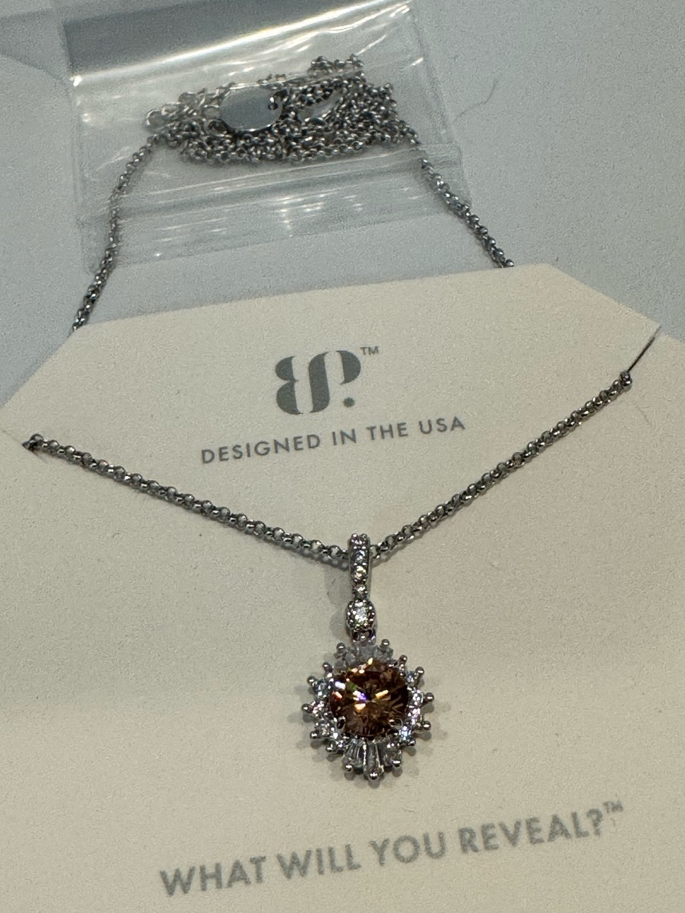 Bomb Party BP “The Tina Necklace” Smokey Topaz Pendant